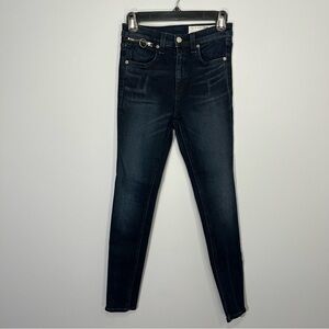 Rag & Bone Jeans Womens 26 Blue Dark Wash Denim Skinny High Rise Ankle Zip